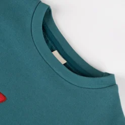 Kinder Oversized Sweatshirt Hund, petrolblau