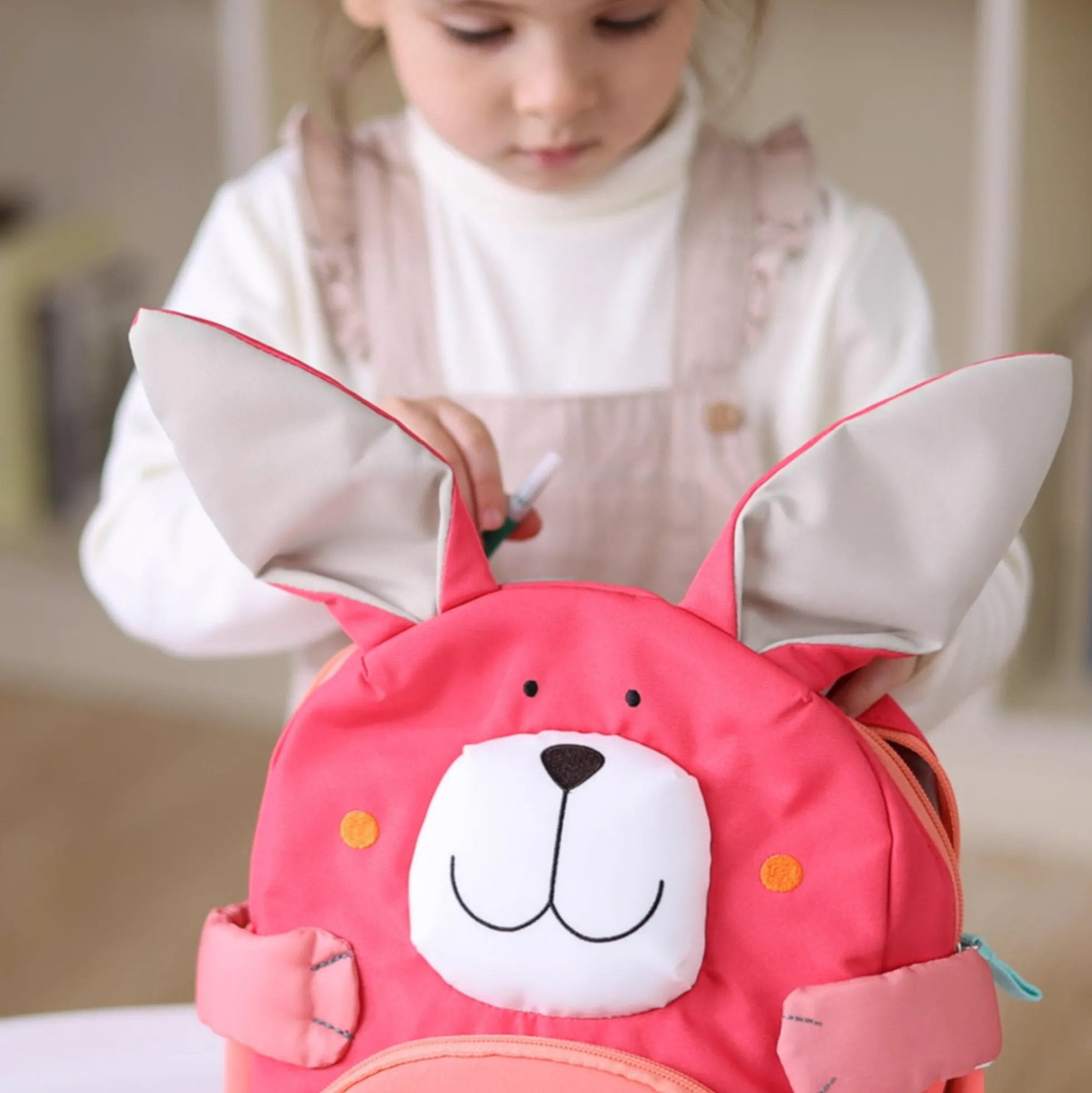 Kinder Pfötchenrucksack Hase