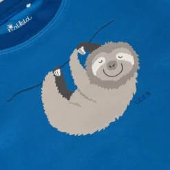 Kinder Pyjama Faultier blau