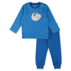 Kinder Pyjama Faultier blau