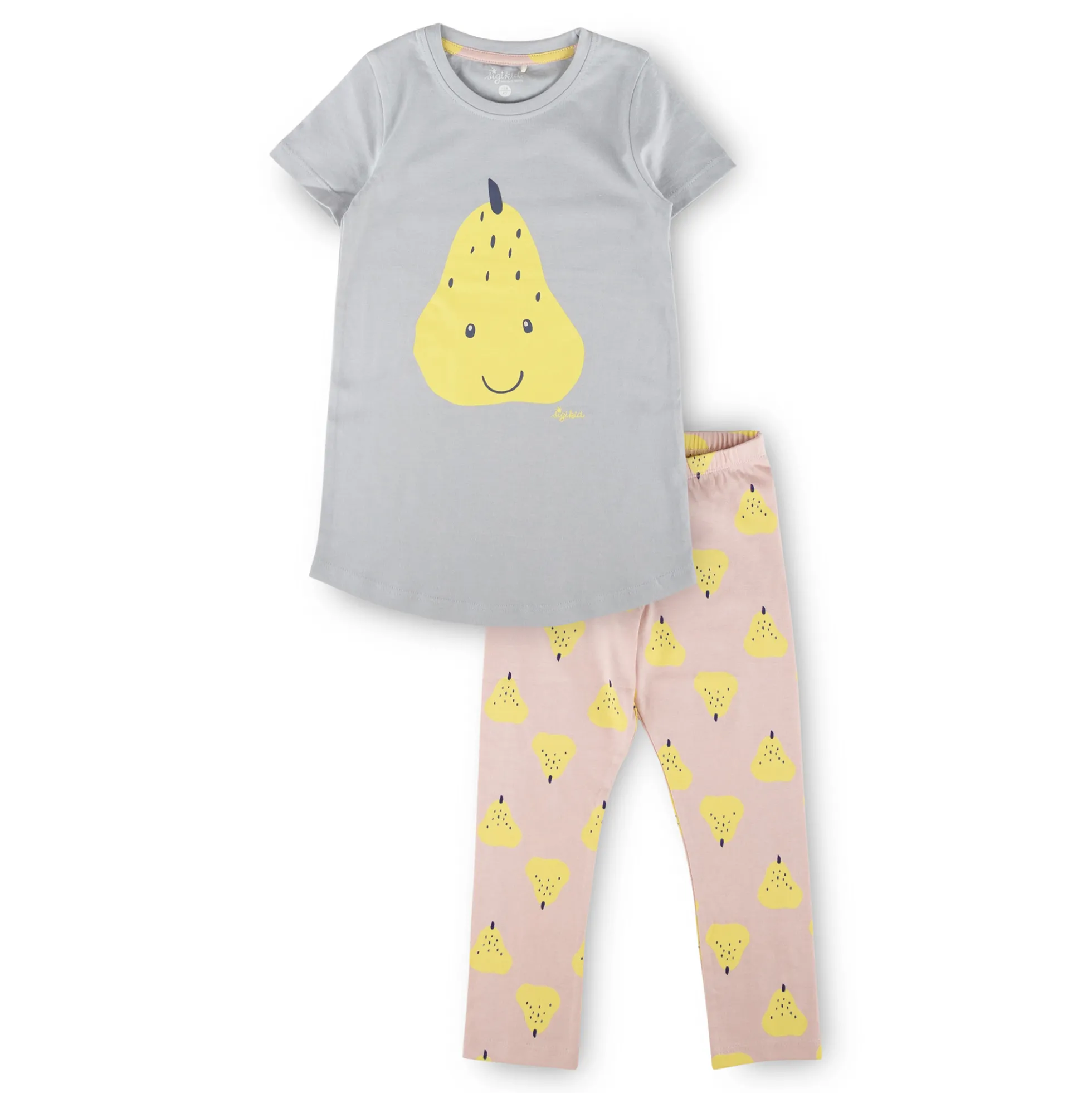 Kinder Pyjama Früchtchen, pastellblau/rosa