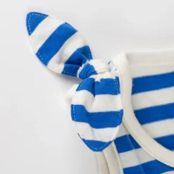 Kinder Ringel Kleid Seepferdchen,blau-weiß