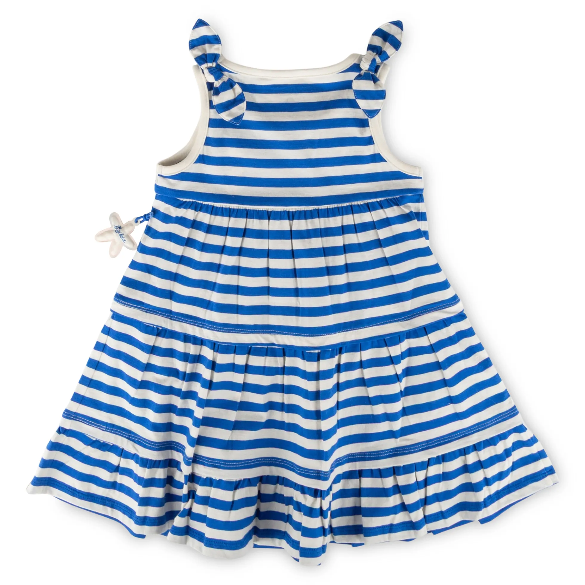 Kinder Ringel Kleid Seepferdchen,blau-weiß