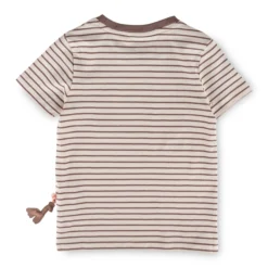 Kinder Ringel T-Shirt Giraffe, braun/weiß