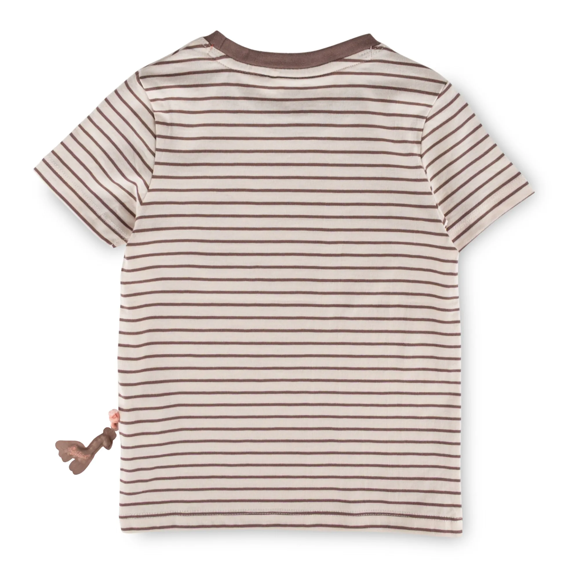 Kinder Ringel T-Shirt Giraffe, braun/weiß