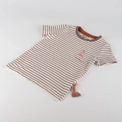 Kinder Ringel T-Shirt Giraffe, braun/weiß