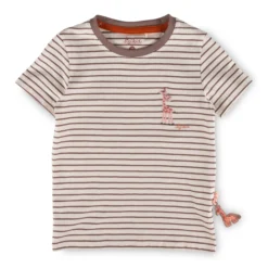Kinder Ringel T-Shirt Giraffe, braun/weiß