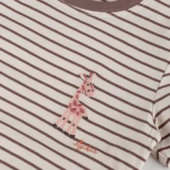 Kinder Ringel T-Shirt Giraffe, braun/weiß
