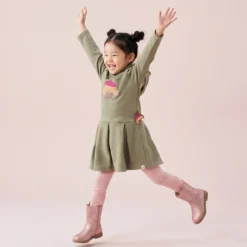 Kinder Rippstrick Leggings, rosa, Petit Croissant