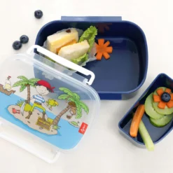 Kinder Set 400ml Edelstahl Trinkflasche und Brotbox, Sammy Samoa
