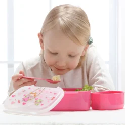 Kinder Set 400ml Edelstahl Trinkflasche und Brotbox, Pinky Queeny