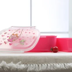 Kinder Set 400ml Edelstahl Trinkflasche und Brotbox, Pinky Queeny