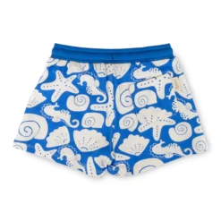 Kinder Shorts Strand Print. blau mit weiß