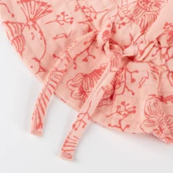 Kinder Sommerhut Vogel Print mit Krempe, rosa