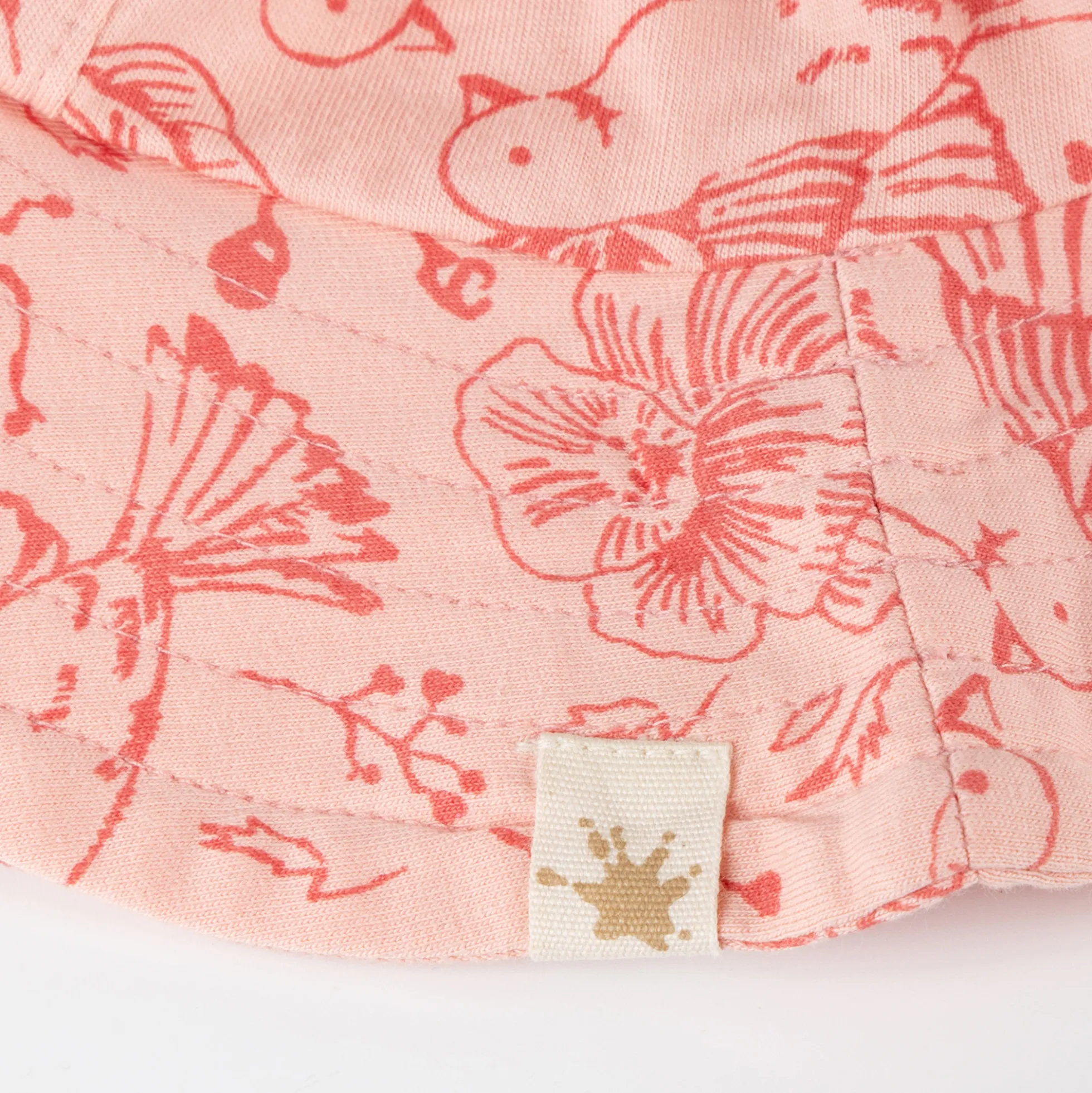 Kinder Sommerhut Vogel Print mit Krempe, rosa