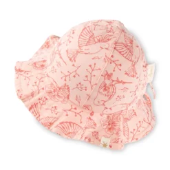 Kinder Sommerhut Vogel Print mit Krempe, rosa