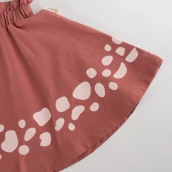 Kinder Sommer Rock mit rosa Prints Savanne, rotbraun