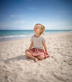 Kinder Sommer Rock mit rosa Prints Savanne, rotbraun