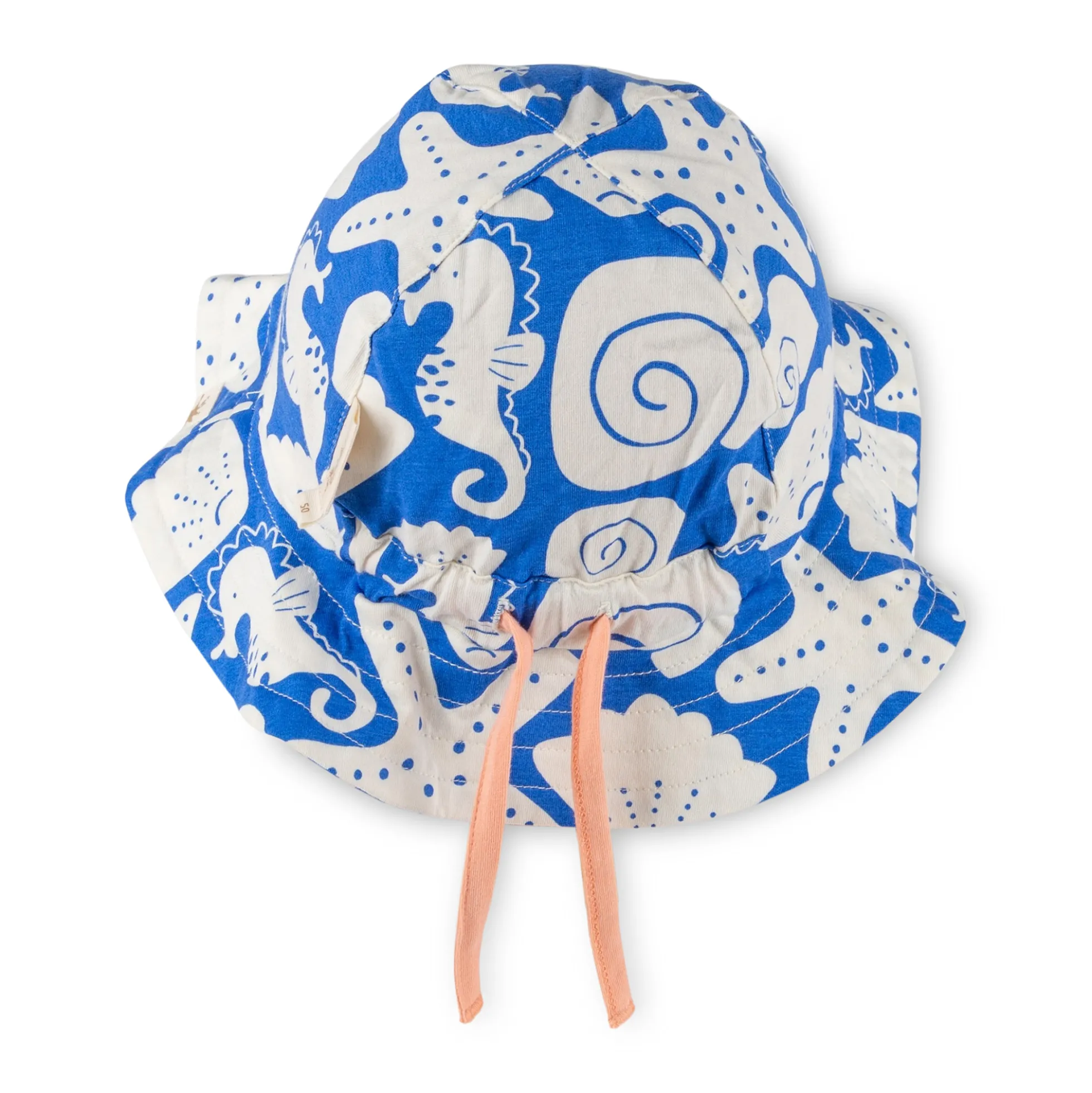 Kinder Sonnenhut Strand Print, blau mit weiß