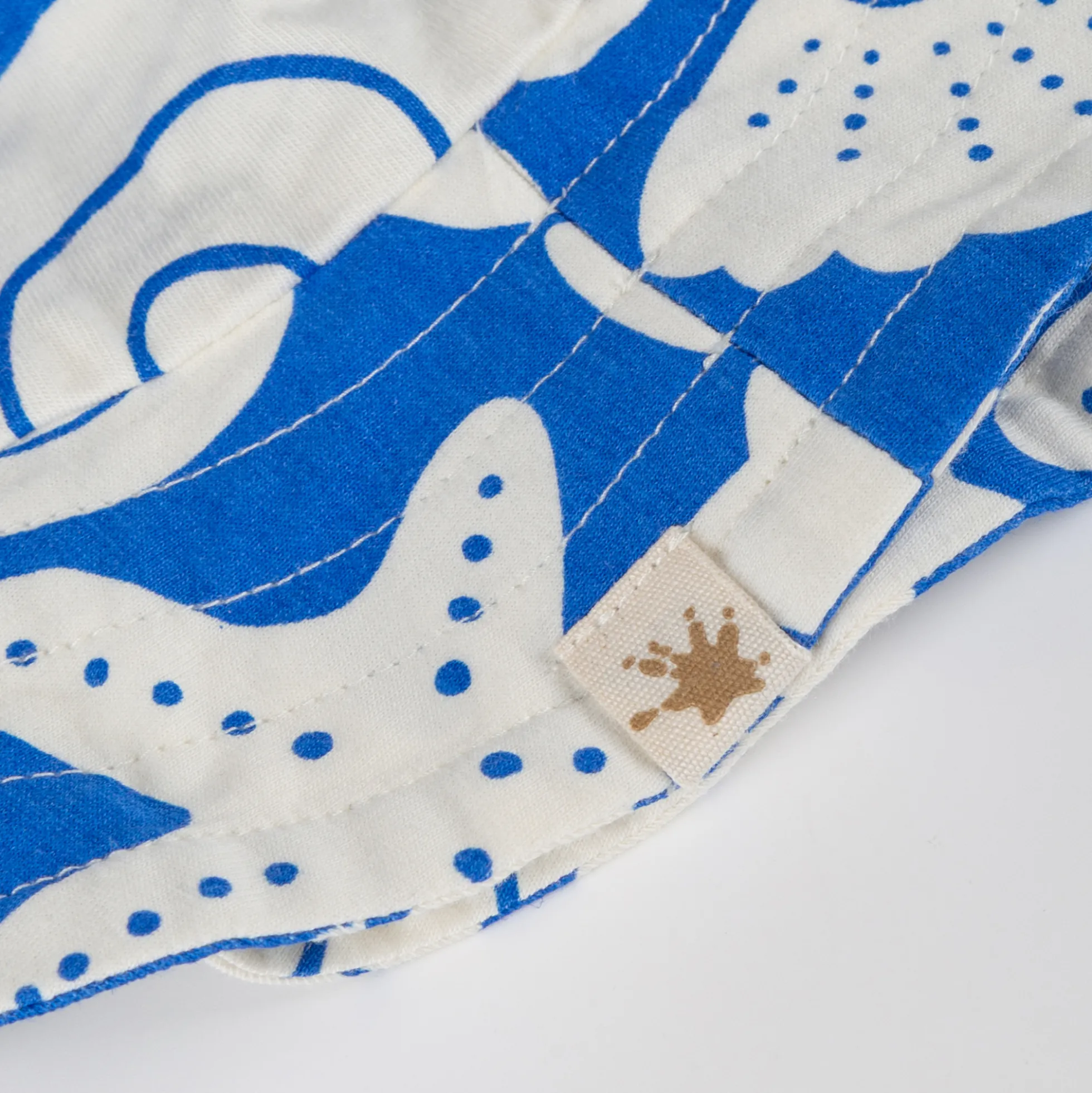 Kinder Sonnenhut Strand Print, blau mit weiß