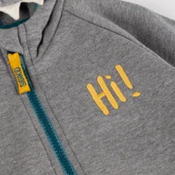 Kinder Sweatjacke Hai mit Kapuze, grau