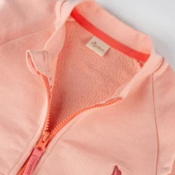 Kinder Sweatjacke mit Vogel Motiv und Kängurutasche, rosa