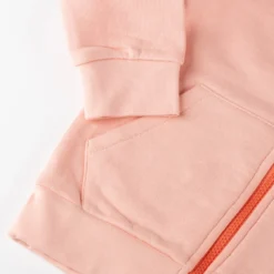 Kinder Sweatjacke mit Vogel Motiv und Kängurutasche, rosa