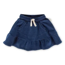 Kinder Sweatrock Denim Optik Klecks , dunkelblau