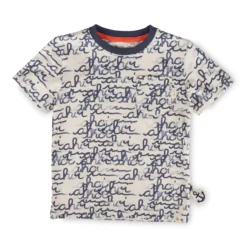 Kinder T-Shirt "Ahoi" Print, weiß mit blau