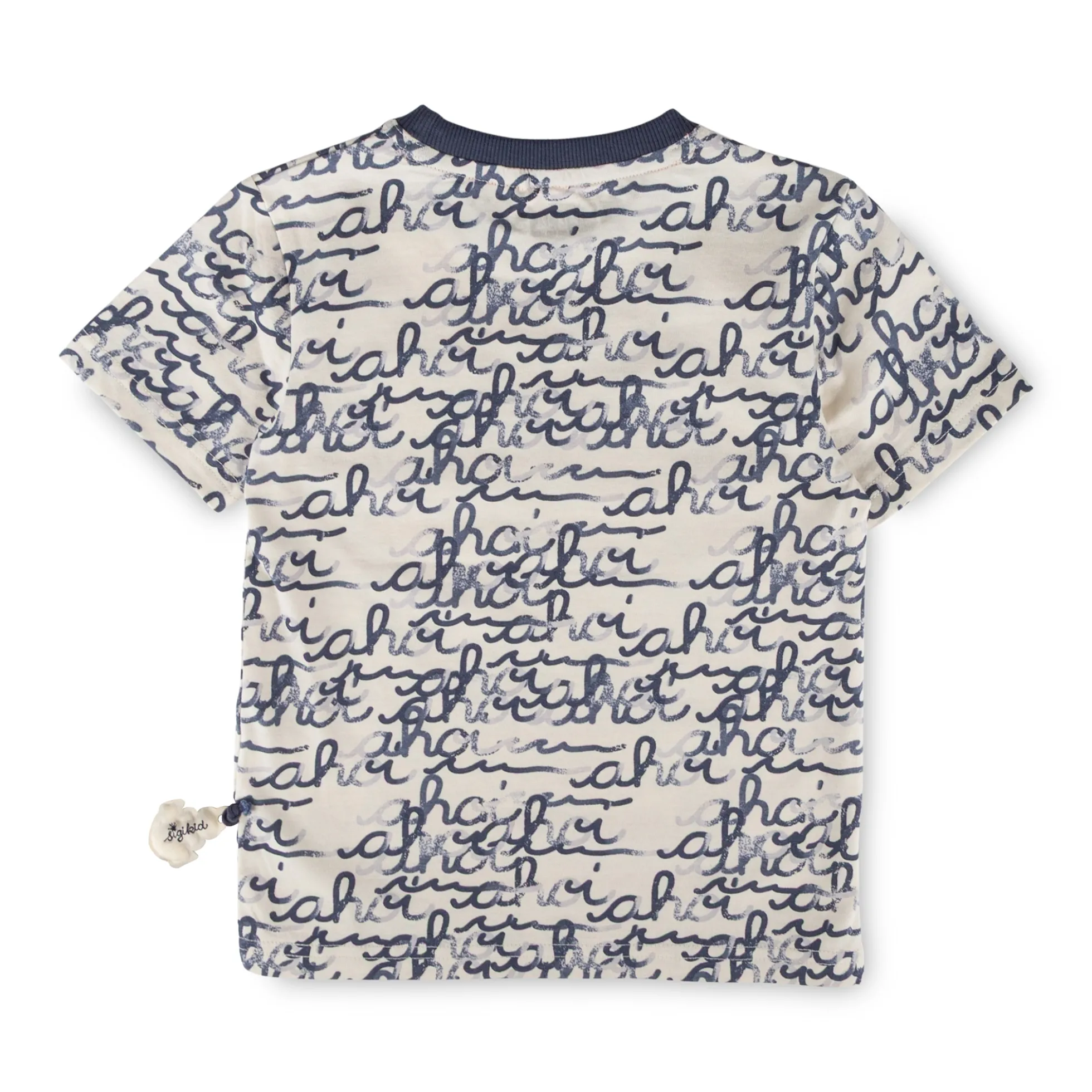 Kinder T-Shirt "Ahoi" Print, weiß mit blau
