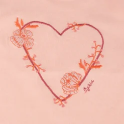 Kinder T-Shirt mit gesticktem Herz Motiv, rosa