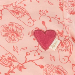 Kinder T-Shirt mit Vogelprint und Herzchen, rosa