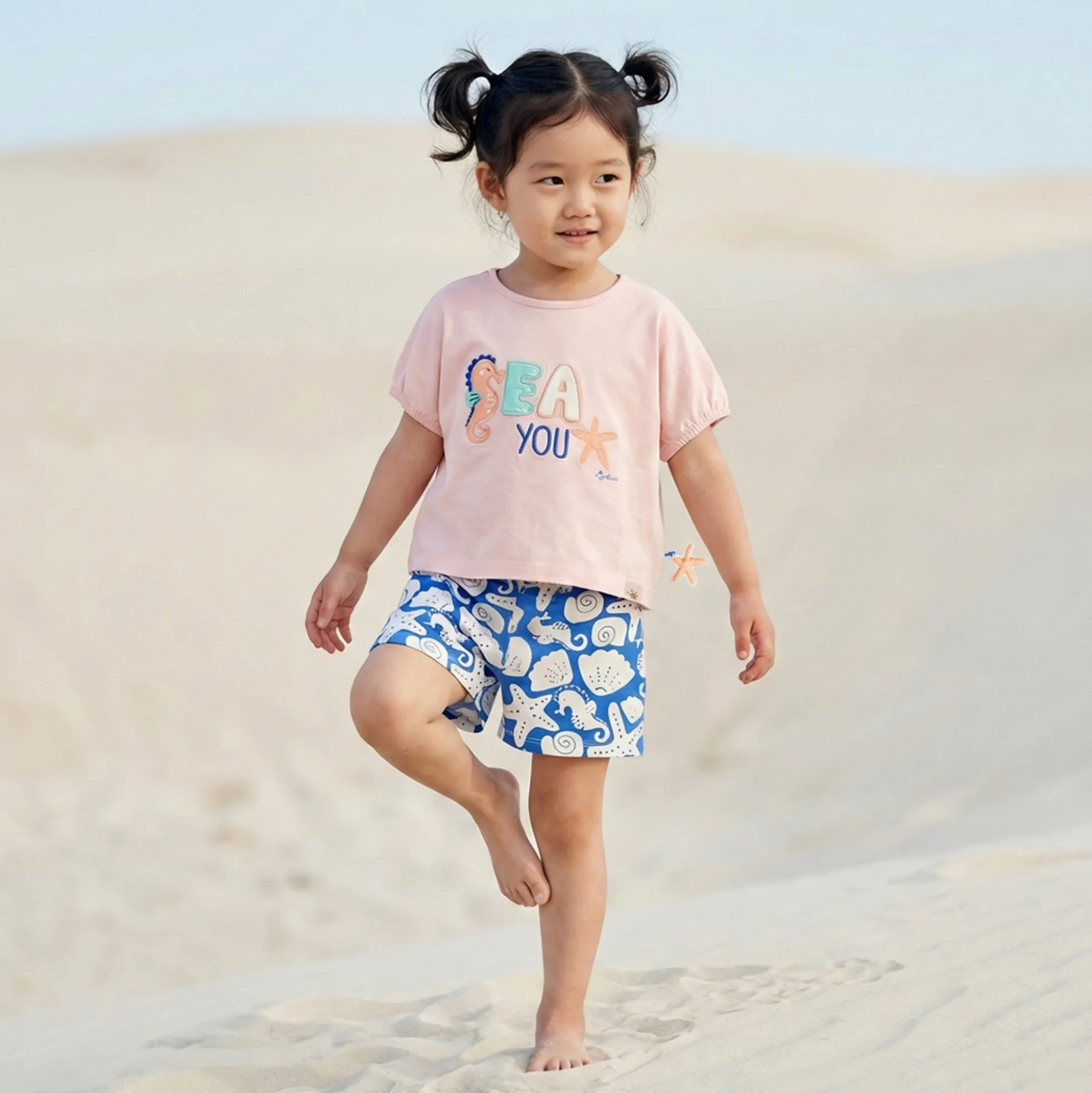 Kinder T-Shirt Seepferdchen, rosa