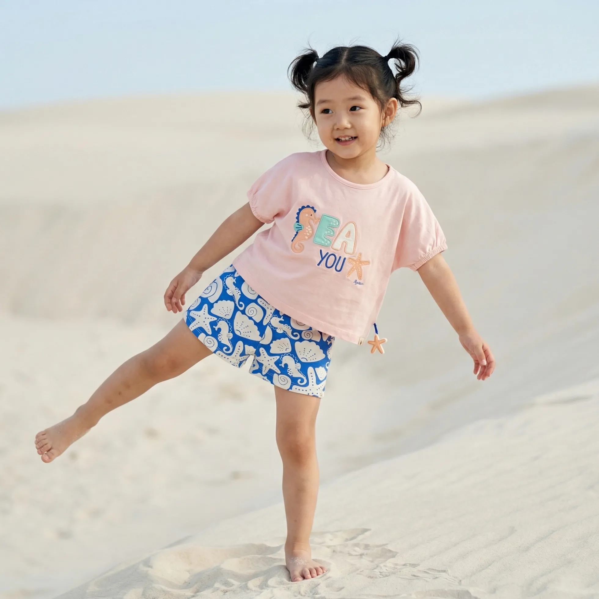 Kinder T-Shirt Seepferdchen, rosa