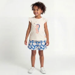 Kinder T-Shirt Seepferdchen, weiß