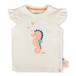 Kinder T-Shirt Seepferdchen, weiß