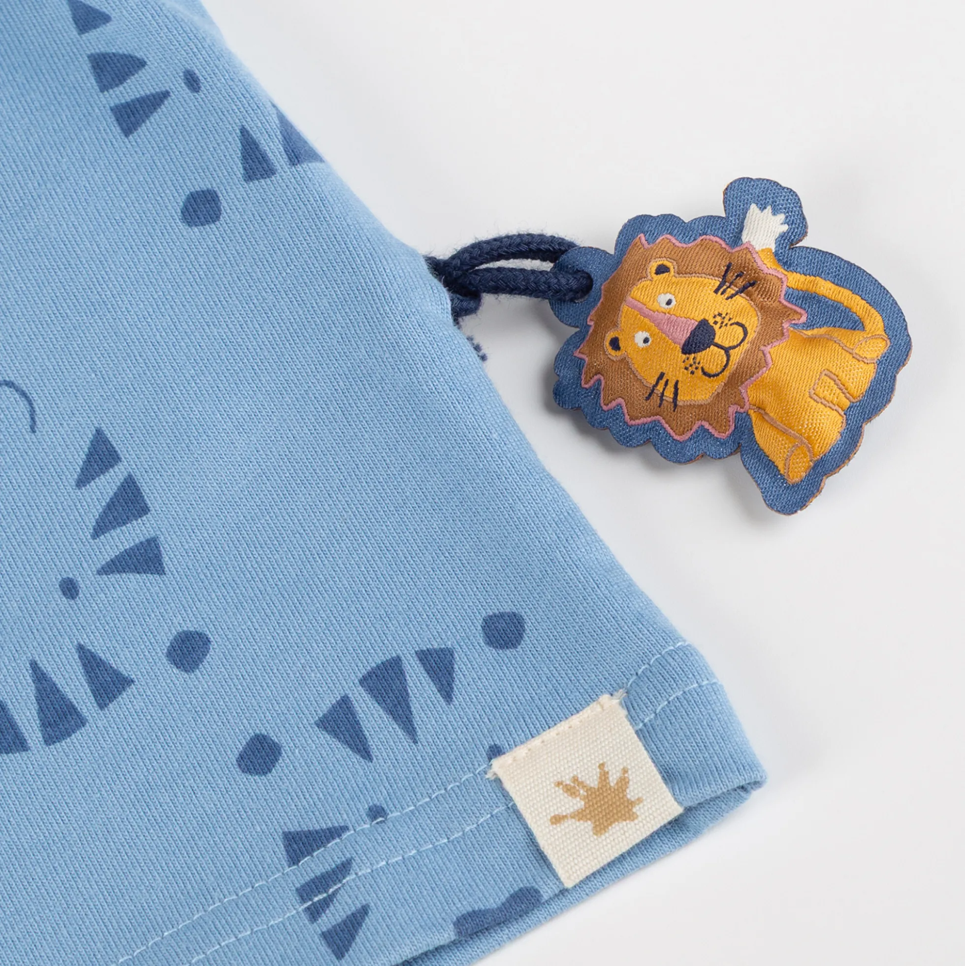 Kinder T-Shirt Tiger & Löwe Print, blau