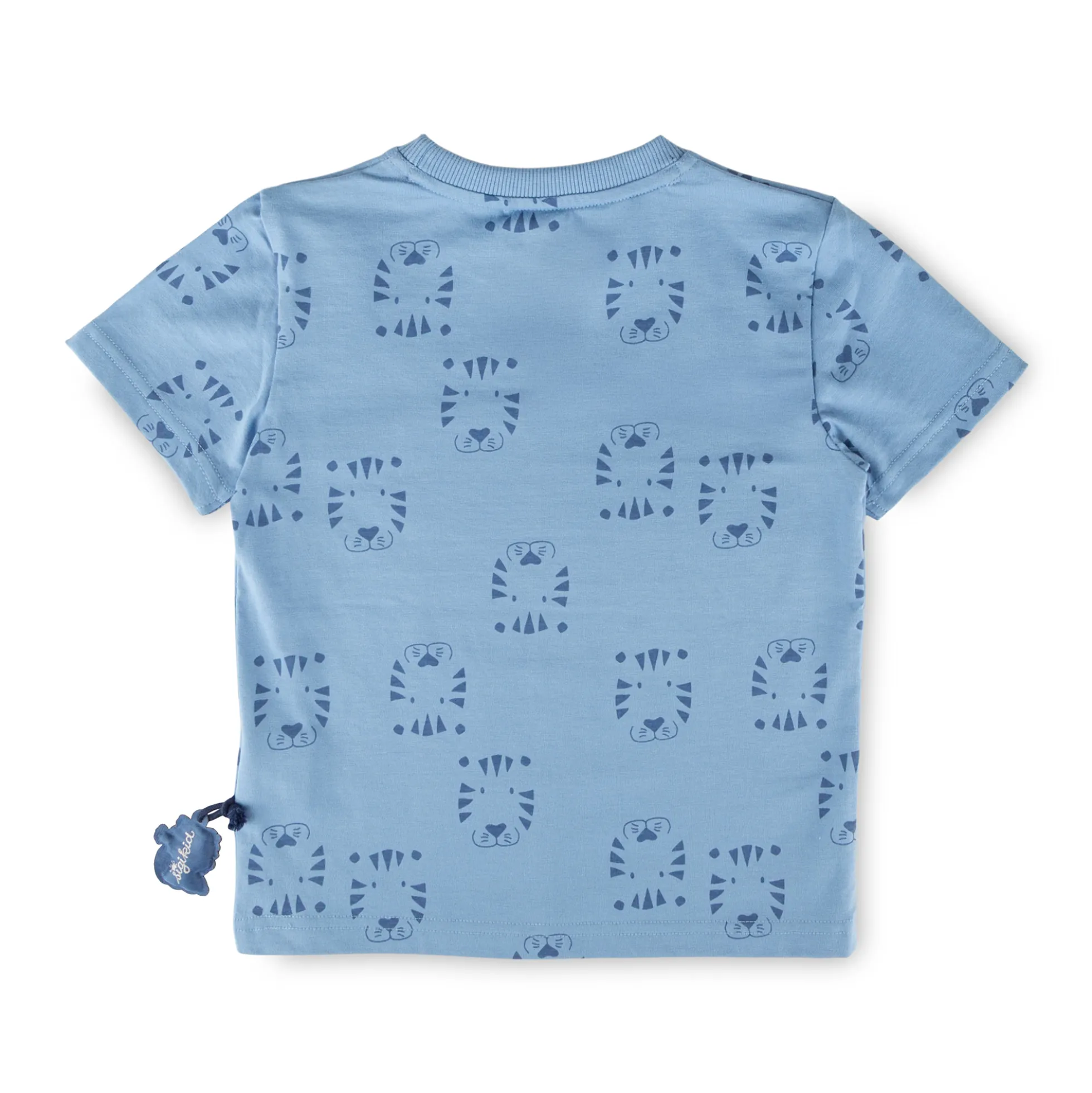 Kinder T-Shirt Tiger & Löwe Print, blau