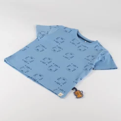 Kinder T-Shirt Tiger & Löwe Print, blau
