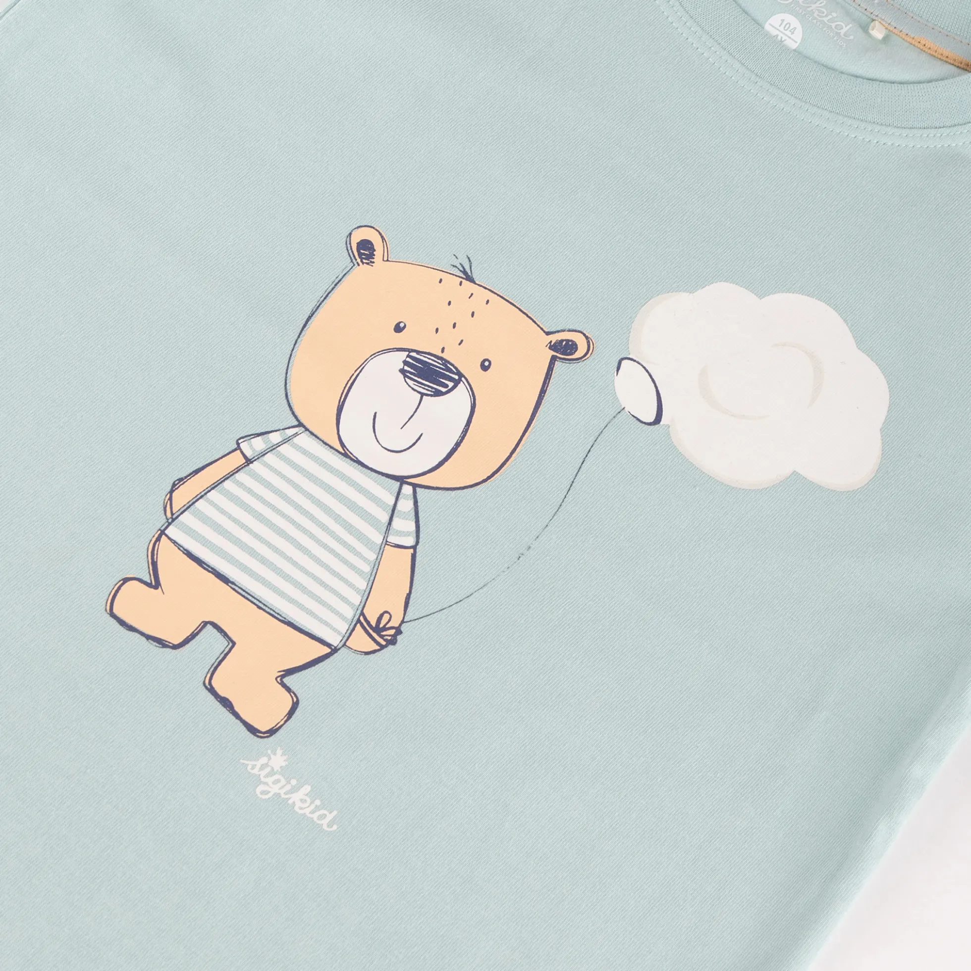 Kurzer Kinder Pyjama Bär, hellblau