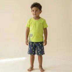 Kurzer Kinder Pyjama Dino, hellgrün