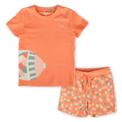 Kurzer Kinder Pyjama Fisch, rosa