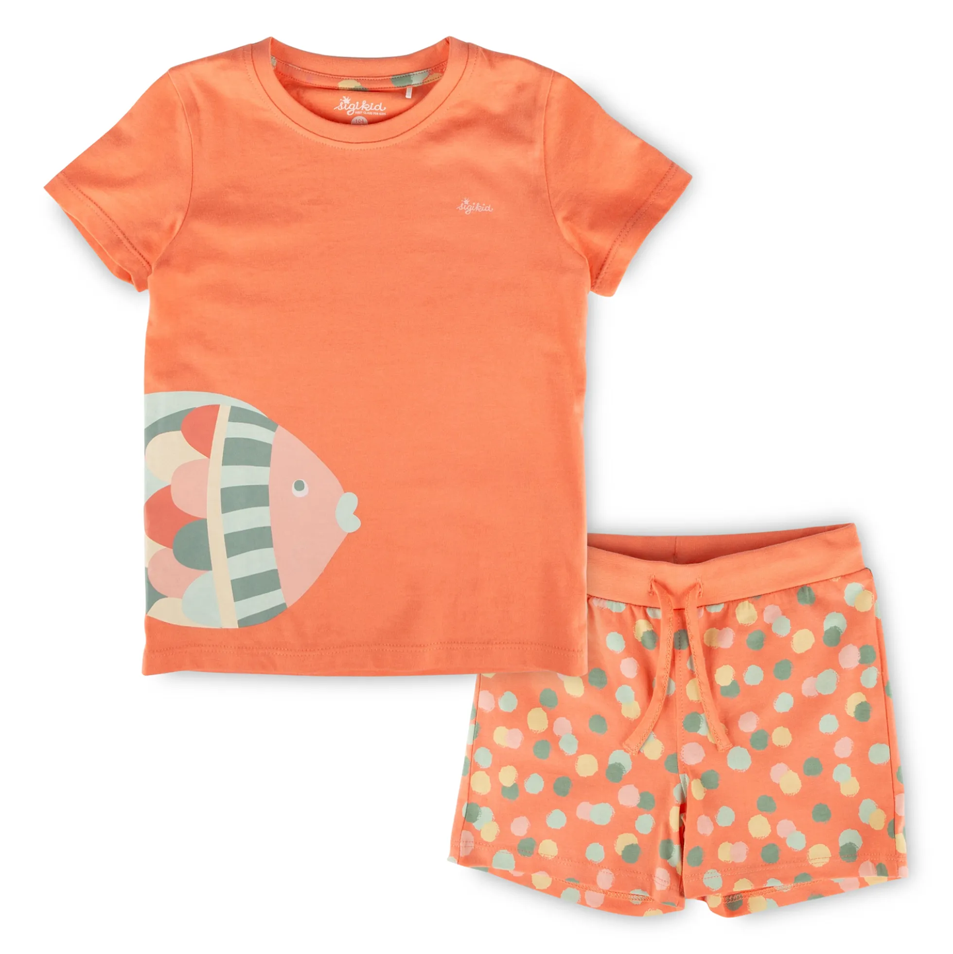 Kurzer Kinder Pyjama Fisch, rosa