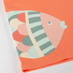 Kurzer Kinder Pyjama Fisch, rosa