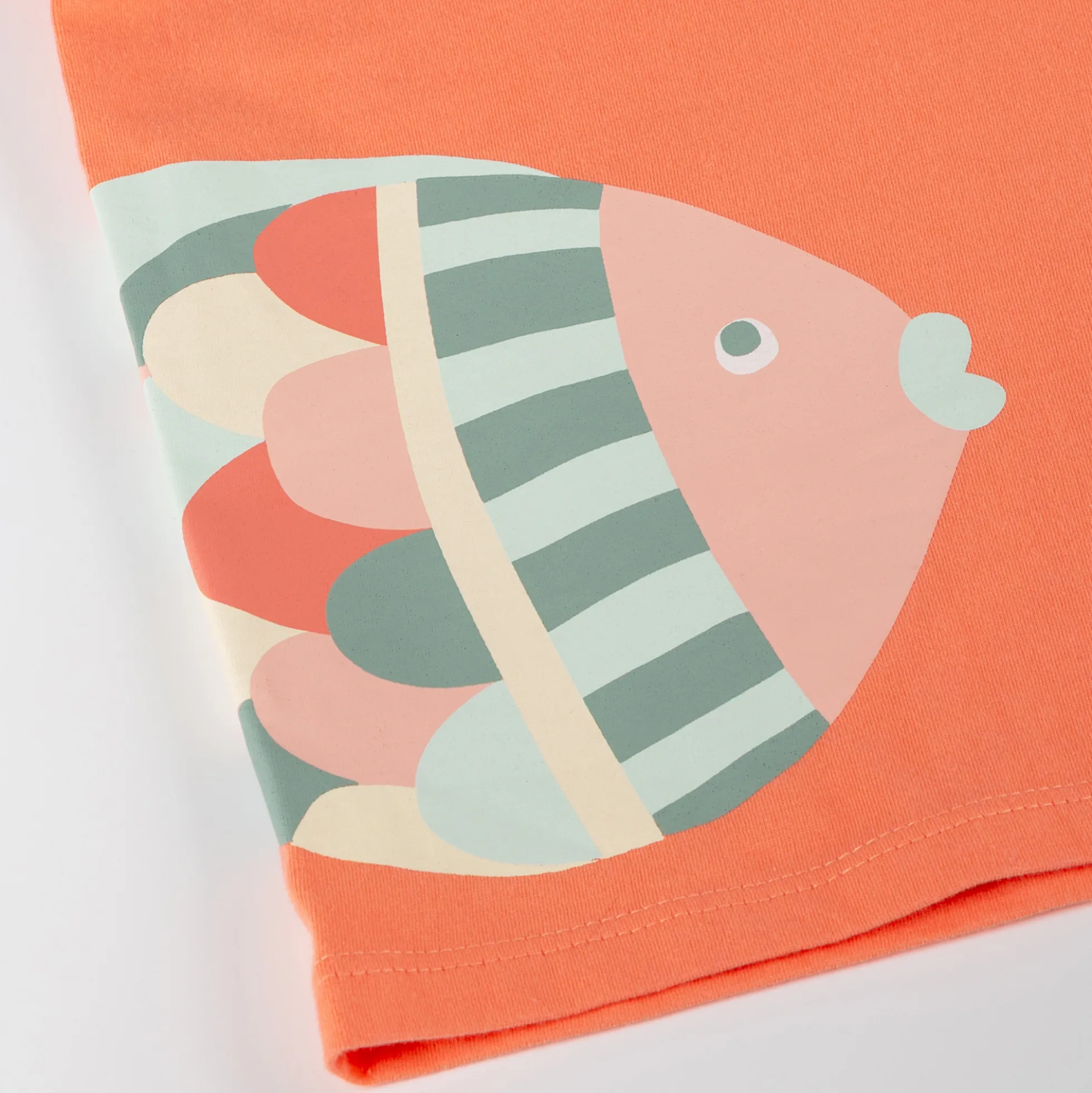 Kurzer Kinder Pyjama Fisch, rosa