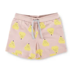 Kurzer Kinder Pyjama Früchtchen, pastellblau/rosa
