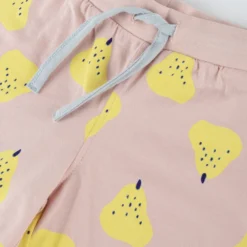 Kurzer Kinder Pyjama Früchtchen, pastellblau/rosa