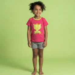 Kurzer Kinder Pyjama Froschkönig, pink