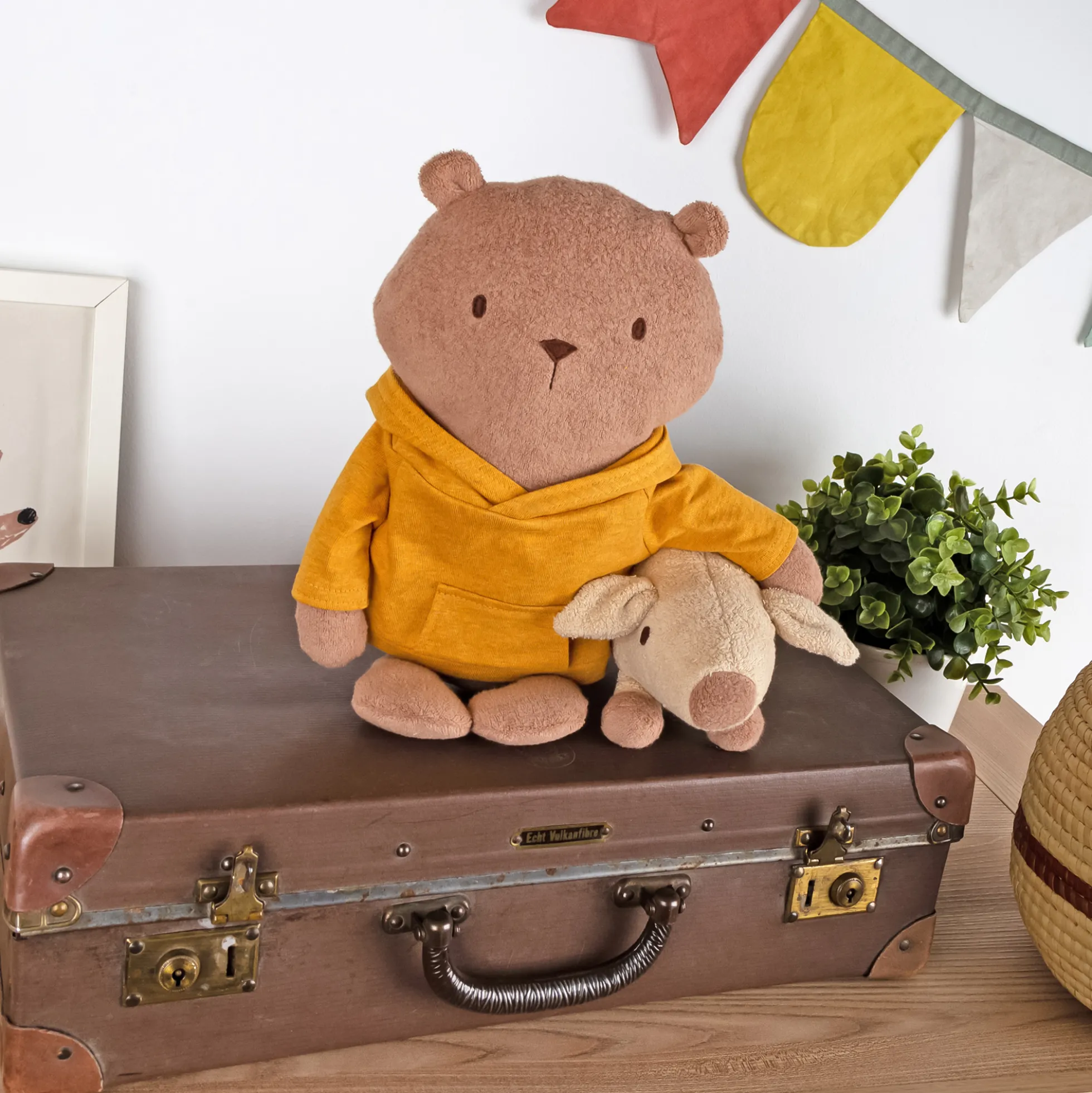 Kuscheltier Biberbär Mister O'Lui, gelber Hoody