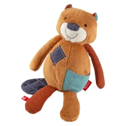 Kuscheltier Biber mit kleiner Tasche, Patchwork Sweety